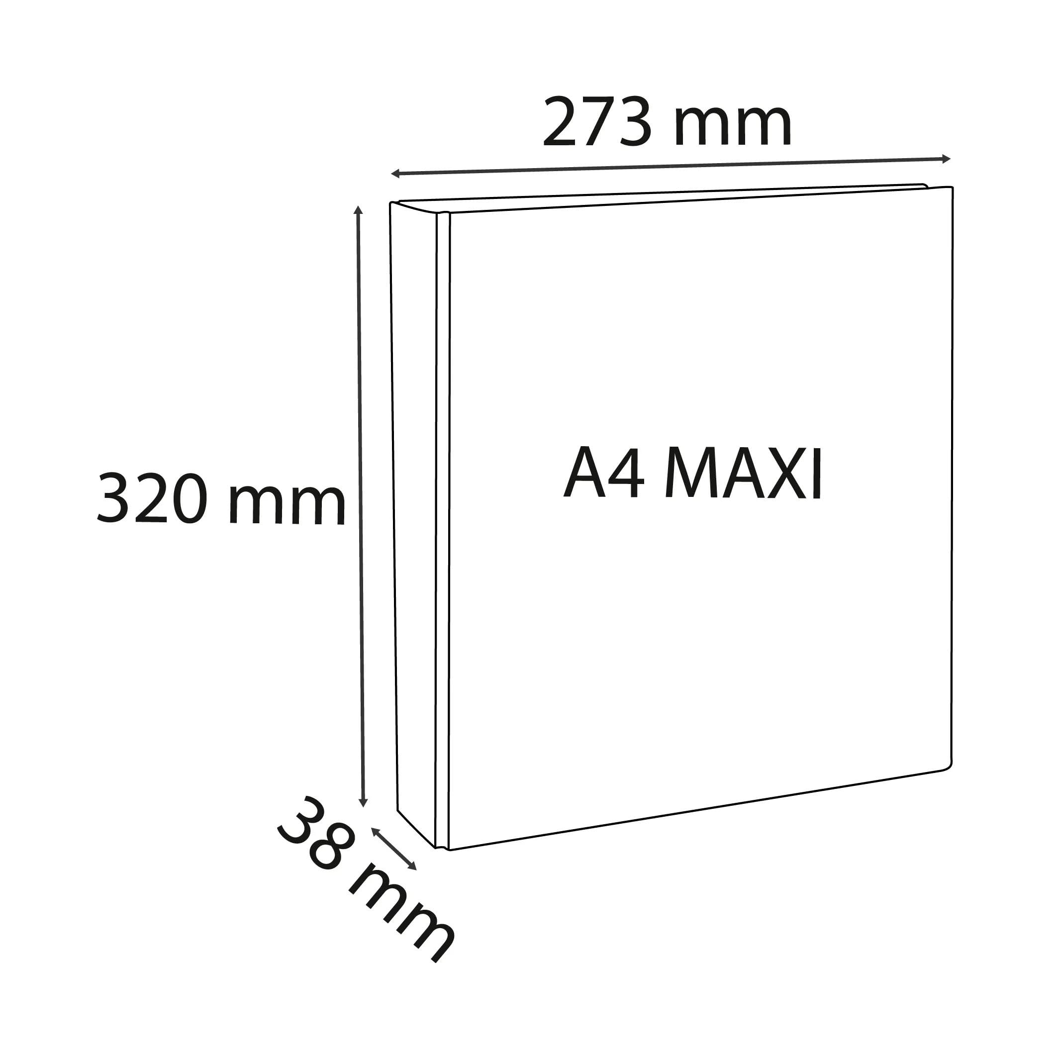 Exacompta - Rif. 54940E - Cartone da 10 raccoglitori personalizzabili, 2 tasche, 2 anelli a D da 16 mm, dorso 38 mm, dimensioni esterne: 32 x 27,3 cm, formato A4 Maxi bianco