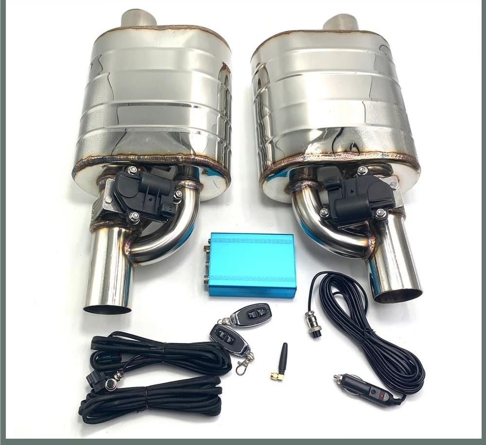 Terminali di scarico per auto Silenziatore Silenziatore In Acciaio Inossidabile Valvola Sinistra Destra 51/63/76mm Kit Tubo Di Scarico Controllo Valvola Di Scarico Elettrica Coda Gola(63MM Left A)
