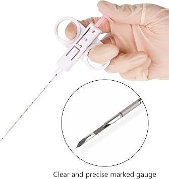 2pcs Veterinary Biopsy Needles, Sterile Semi-Automatic Puncture Sampling Biopsy Needle for Dogs, Cats, Livestock, 18G Pink 150mm