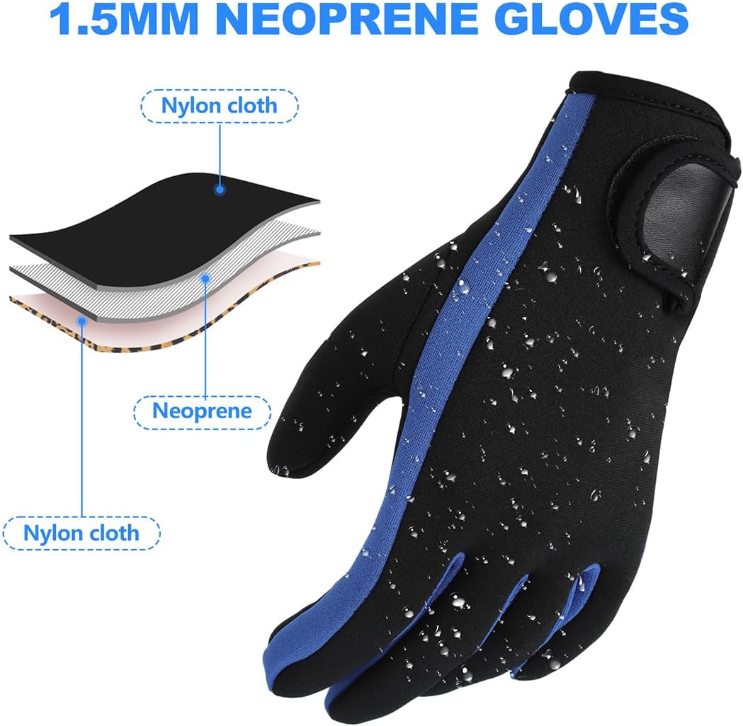 Micosuza Neoprene 1.5mm Five Finger Dive Gloves - Image 2