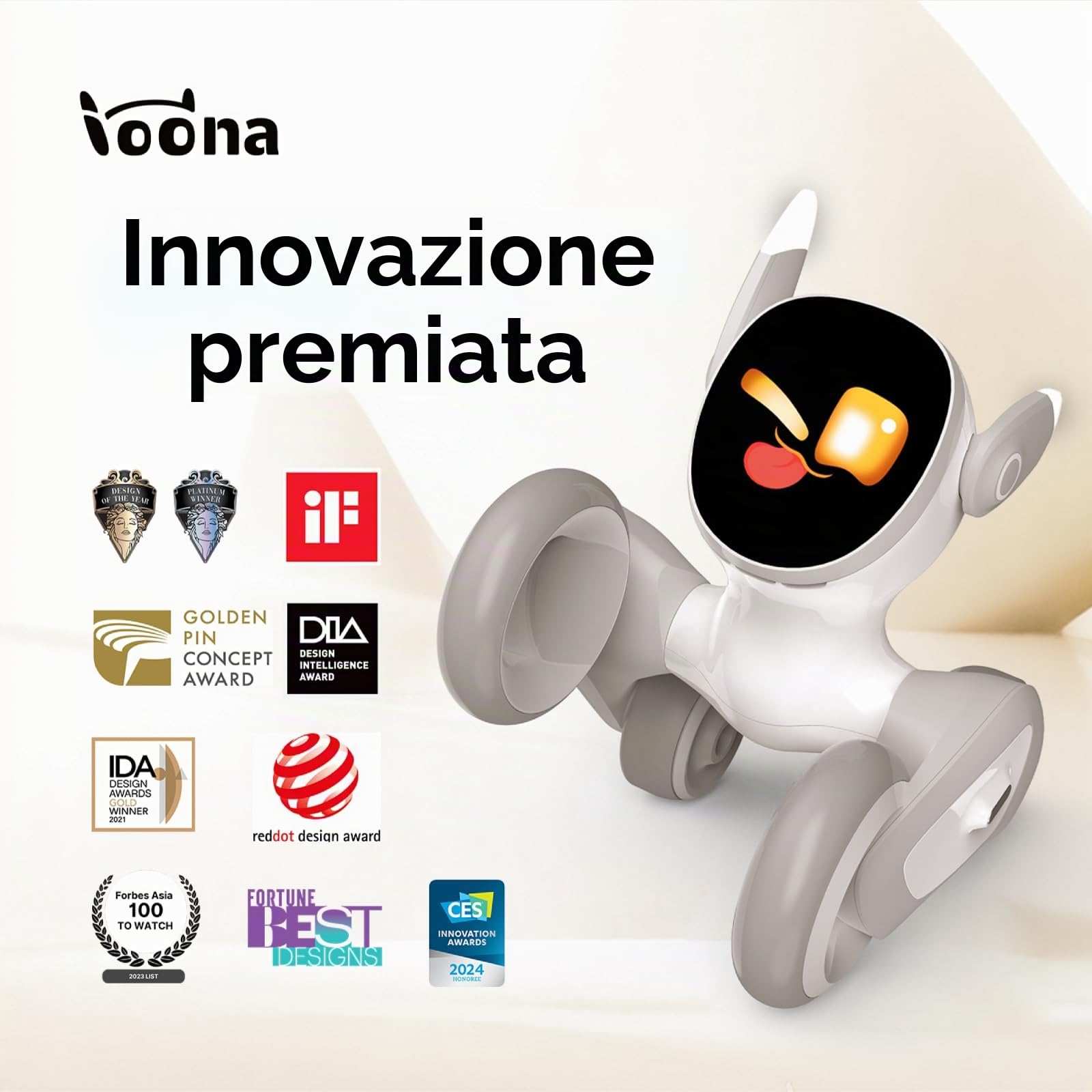 Loona: Your Adorably Intelligent Petbot - Chat GPT-4o abilitata con comando vocale e riconoscimento gestuale, regalo per ragazzi e ragazze 2024 - V20 - con dock di ricarica