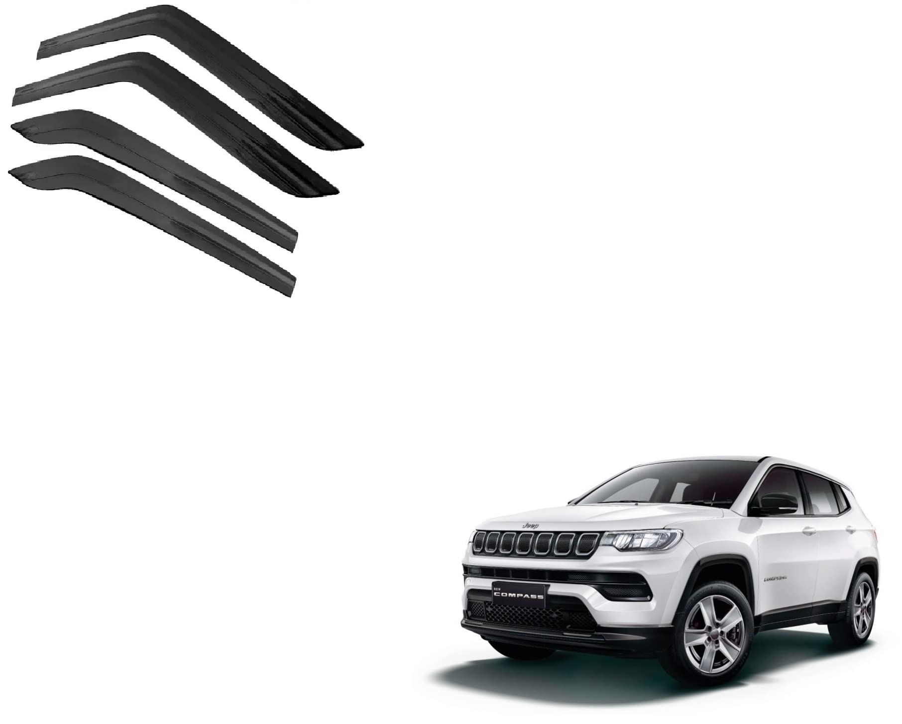 Kozdiko Door Visor/Rain Visor/Wind Deflector Compatible for Jeep Compass-image-36