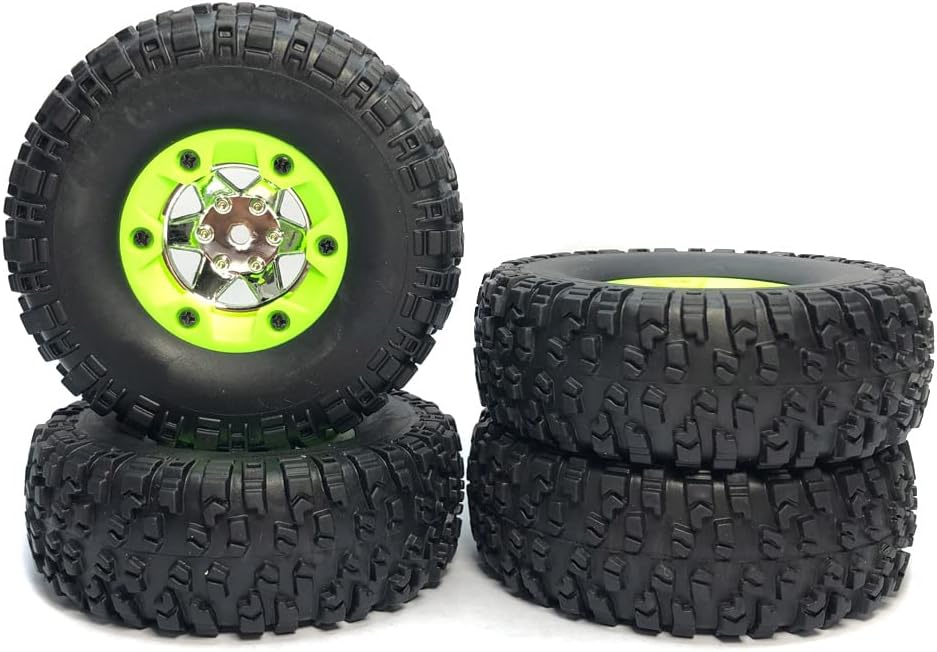 KingVal Replacement 2PCS Left + 2PCS Right Wheel Tyre Tire RC Parts Compatible with WLtoys 12428 12427 124006 1/12 RC Car