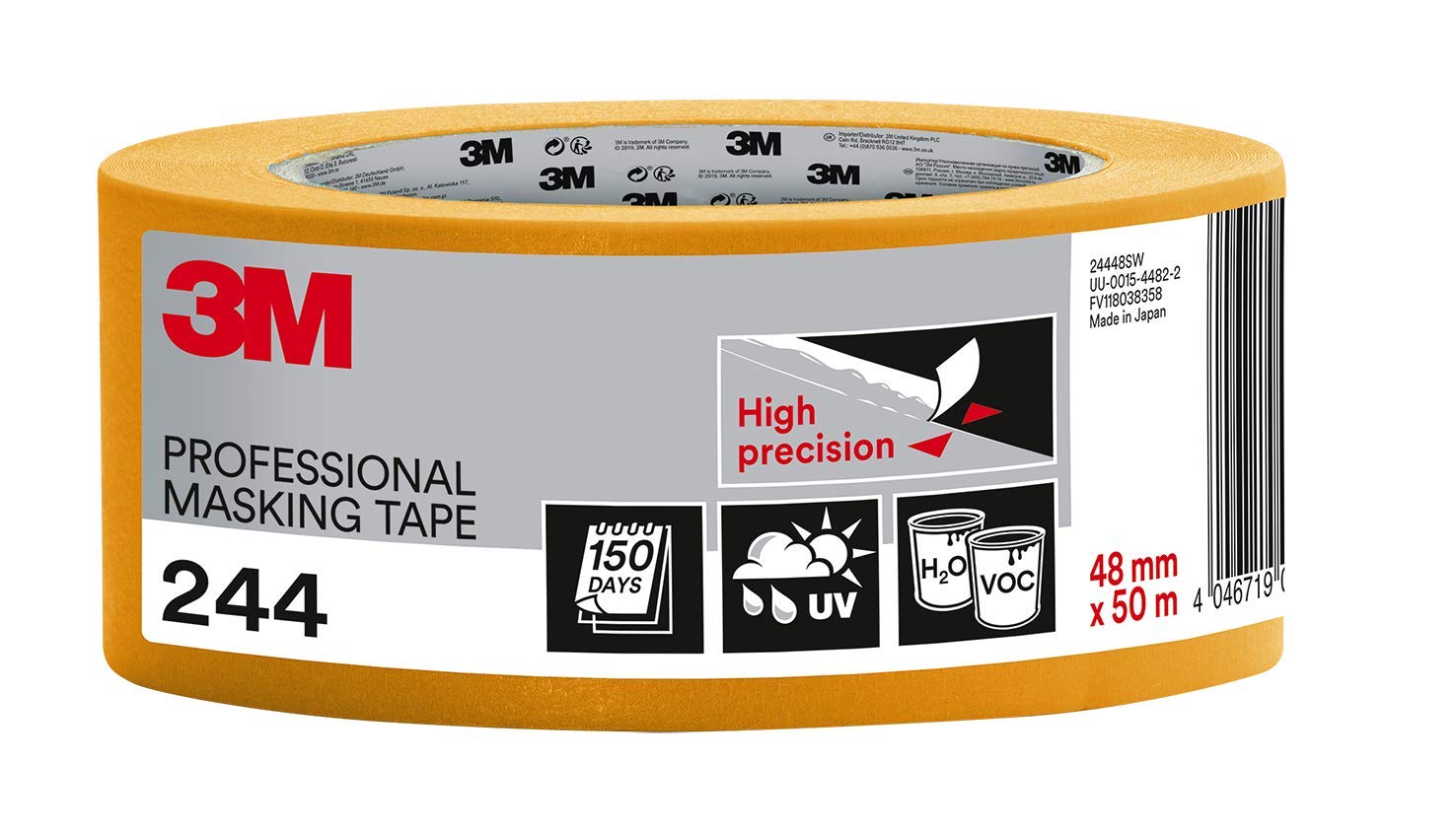 3M Professional Masking Tape 244, 1 Roll, 48 mm x 50 m
