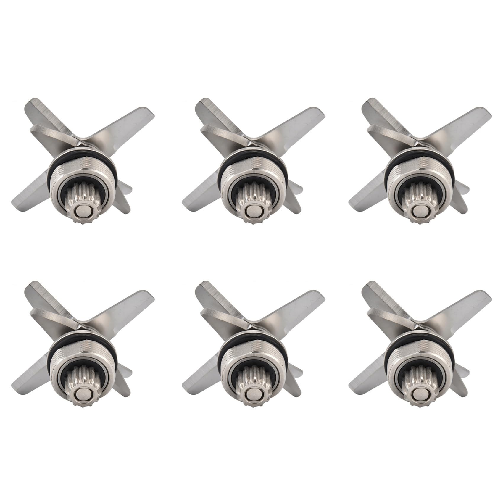 Hndhbfgrt 6X Blenders Blades for TWK TM-767 TM-800-767 -800 Stainless Blade Mixer Spare Parts