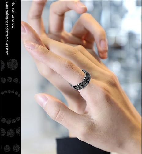 Miniatura 5 de Anillo para ansiedad para mujer anillo giratorio de acero inoxidable con mantra inspirador personalizado para hombres, mujeres y amigos, regalo de