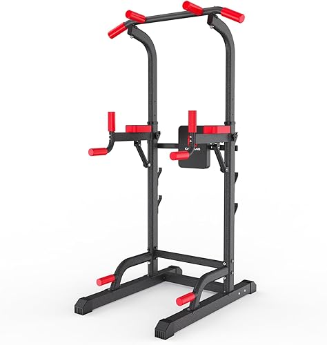 Miniatura 8 de Estación de inmersión de torre de potencia, estación de barra de dominadas y equipo de gimnasio multifunción para entrenamiento de fuerza en casa,