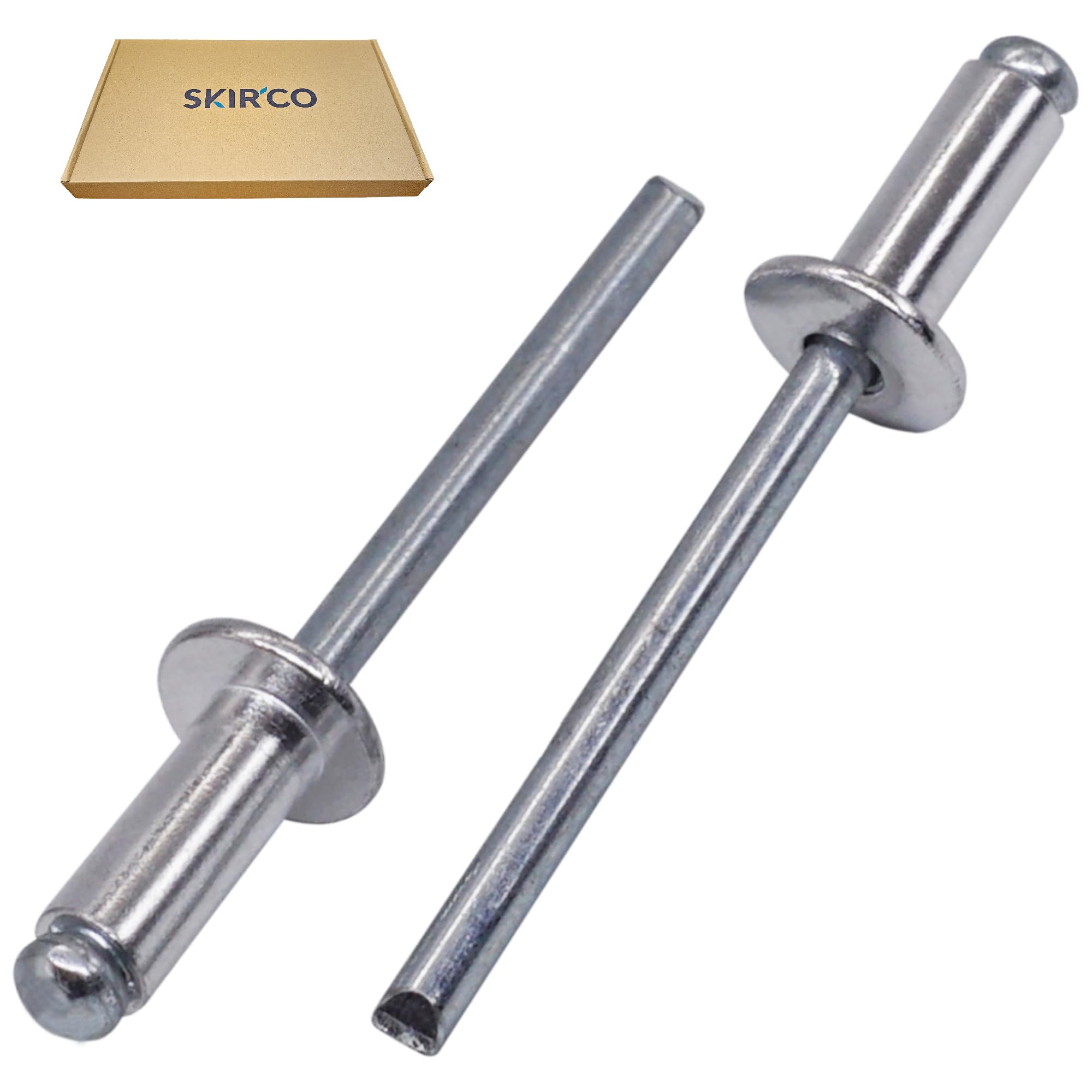 SKIR'CO (700 pcs) Aluminium Blind Rivets 5.0 x 12 mm, Steel Mandrel, Pop Rivets, Dome Head, DIN 7337 Rivets - Image 2