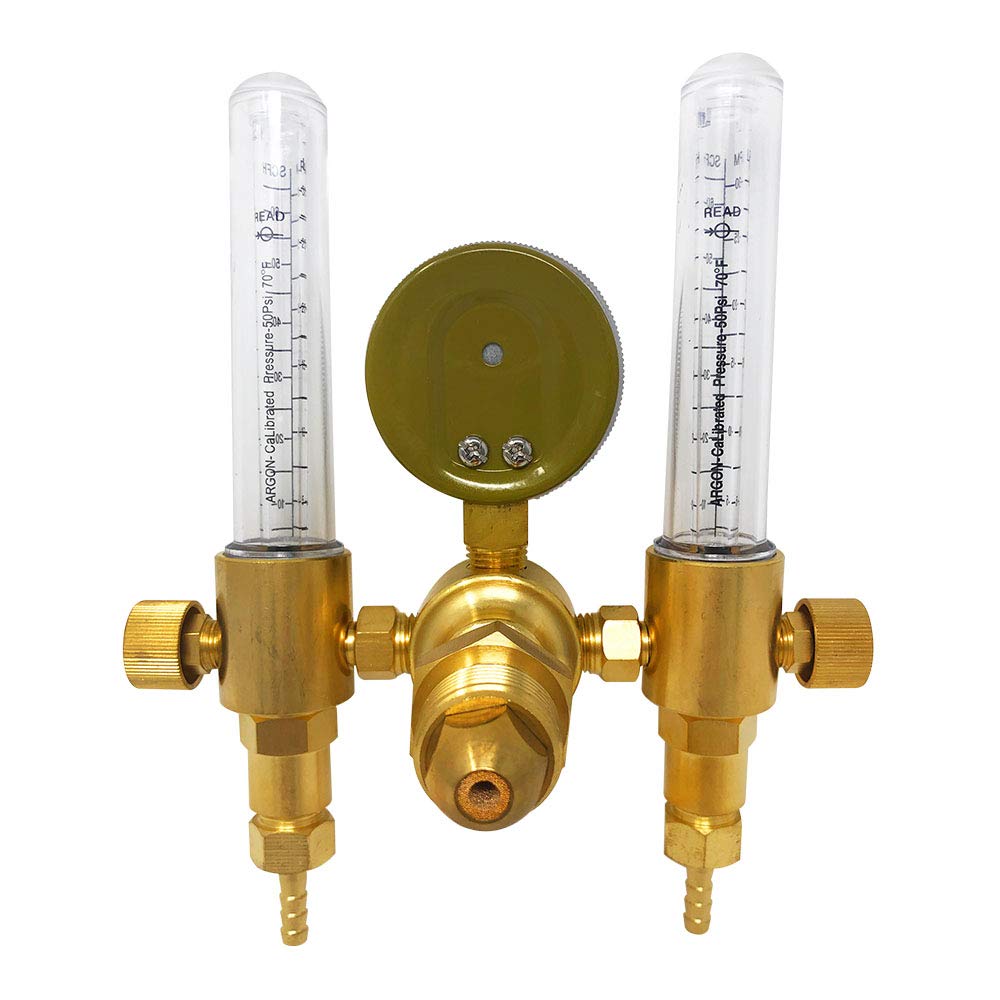 Buy Argon Regulator Dual Co2 Flowmeter by Manatee for TIG MIG Welder Gas and backpurge 60 SFCH