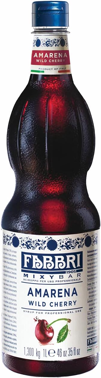 Flavoring Syrup, Amarena Cherry, Made in Italy, 33.8 Ounce (1 Liter)