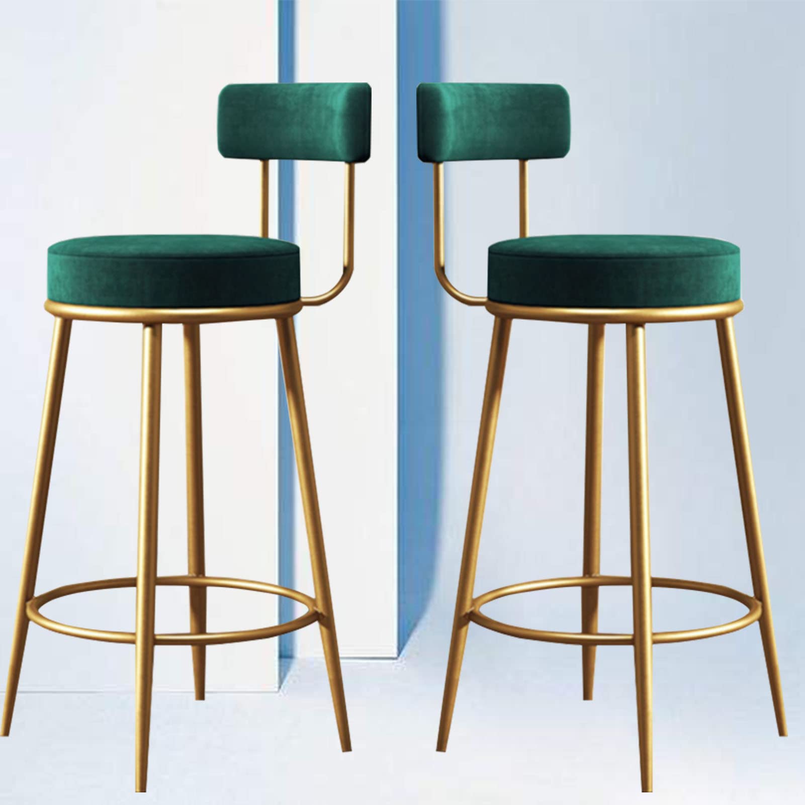Tabourets de bar vert pour en finir avec le mal de dos autour de votre îlot de cuisine