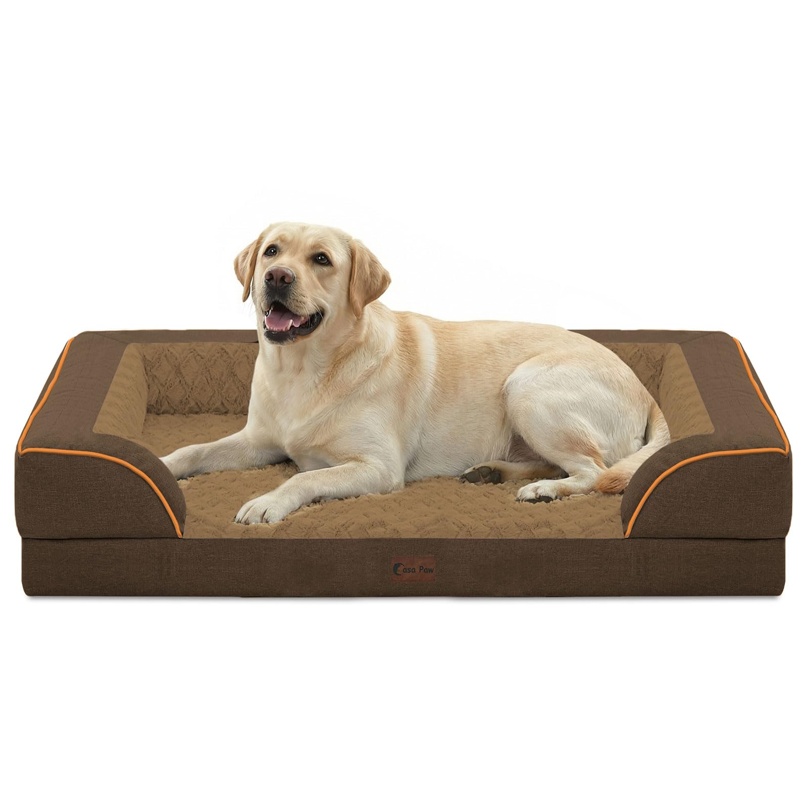 Casa Paw Orthopedic XL Dog Beds, Waterproof Memory Foam Big Pet Bed for Extra Large Sized Dogs 45x35Inch, Non-Slip Bottom and Egg-Crate Foam Dog Couch