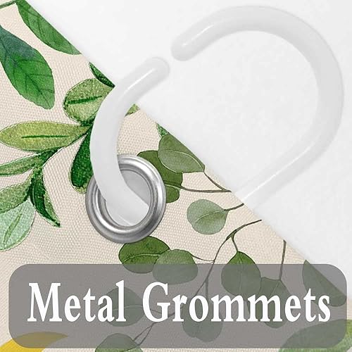 Miniatura 20 de JAWO Cortina de ducha de hongos, cortinas de ducha bohemias con diseño floral, diseño de rana divertida, juego de accesorios de baño con ganchos, 69