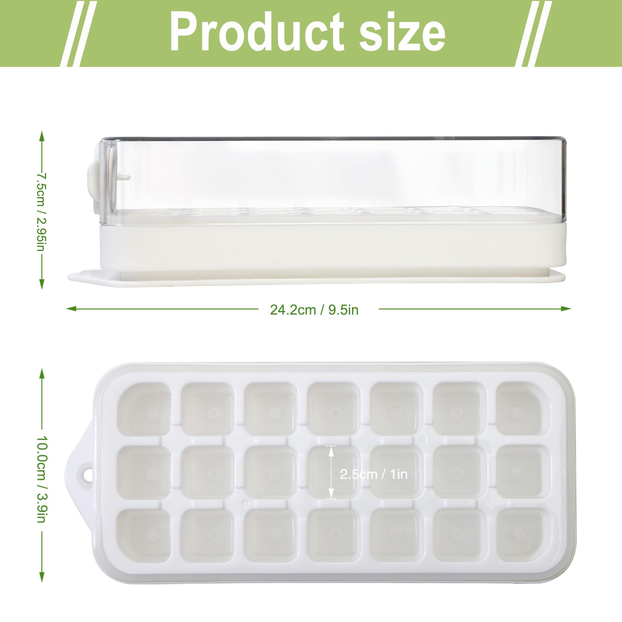 milano home Stampo Cubetti Ghiaccio con Coperchio -Stampi per Ghiaccio - Ghiaccio per Cocktail -Fforme per Ghiaccio - Porta Ghiaccio per Freezer - Cubetti di Ghiaccio Stampo - 33 Cubetti