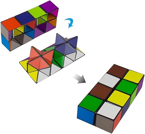 Miniatura 2 de SHONCO - Cubo mágico 2 en 1 cubo infinito 2 en 1 rompecabezas geométrico transformador 3D para aliviar el estrés y la ansiedad cubos mágicos para