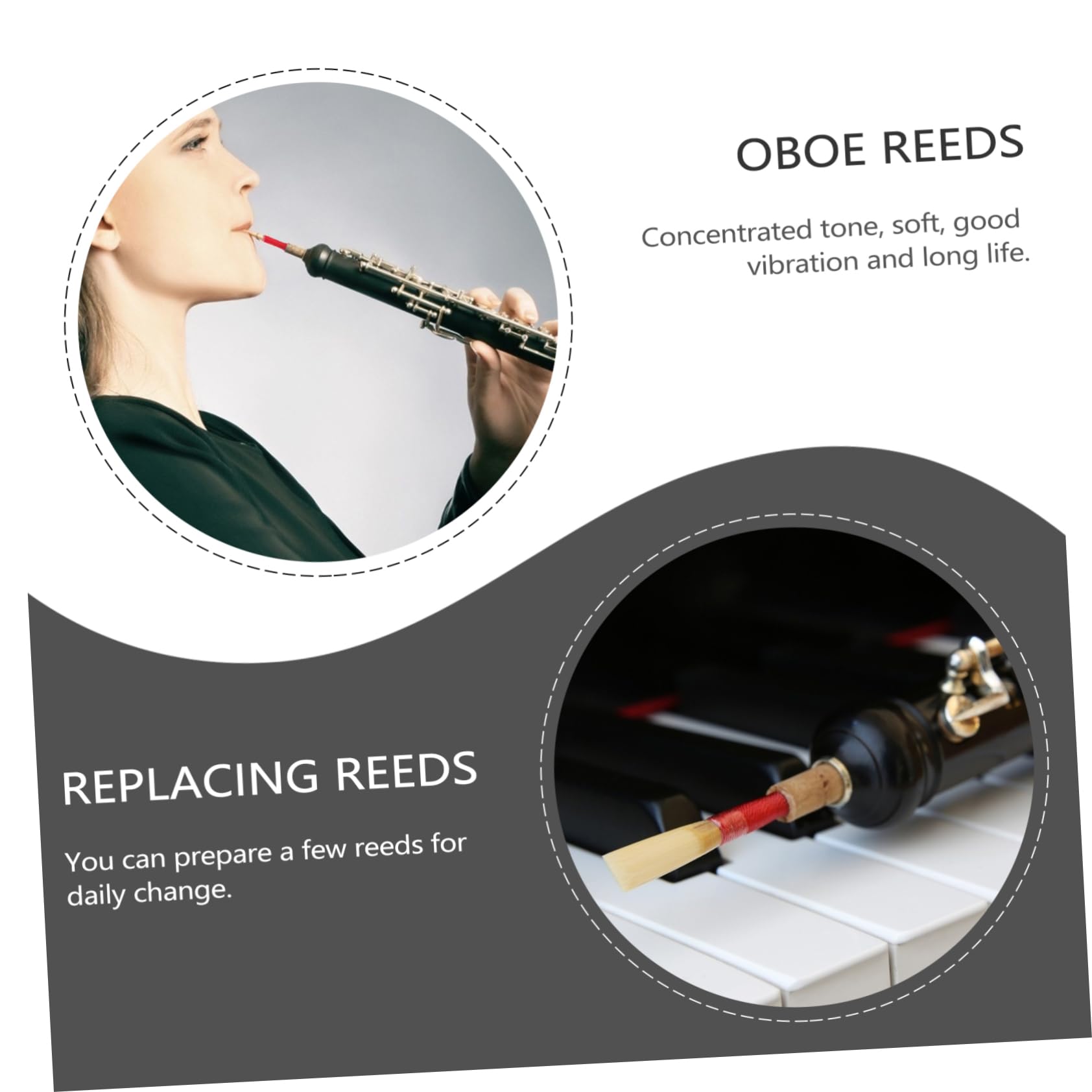 HEMOTON 9 Pezzi Accessori Per Strumenti Oboe Parti Di Ricambio Per Strumenti A Fiato Doppio Fascio Sostituzione Ance Forniture Per Oboe Ance Di Ricambio Confezionate Singolarmente