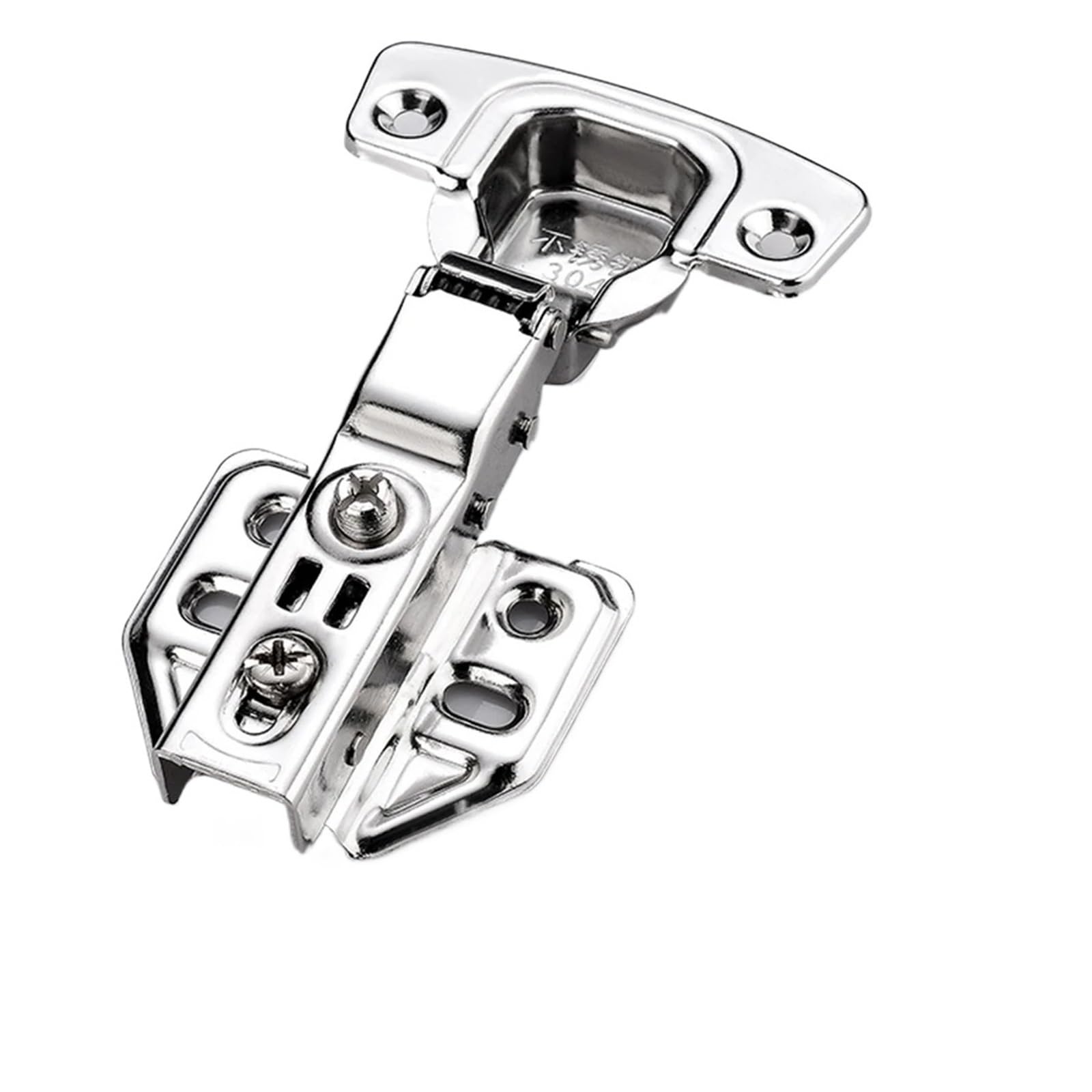 Charnière de porte d'armoire hydraulique inox avec tampon amortisseur de fermeture douce x2