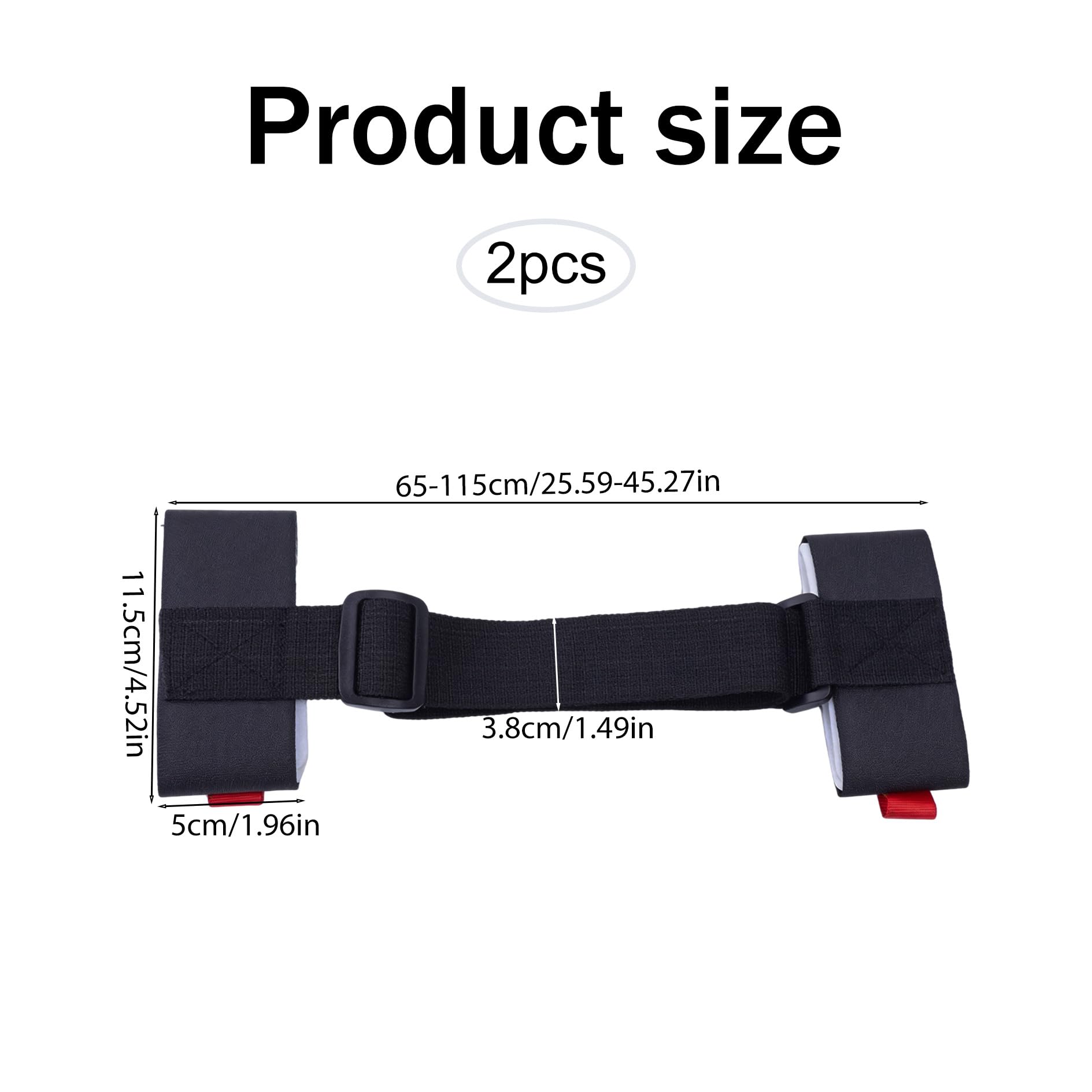2 Pièces Bandoulière de Ski, Porte-Épaules Réglables avec Boucle Rembourrée, Noir