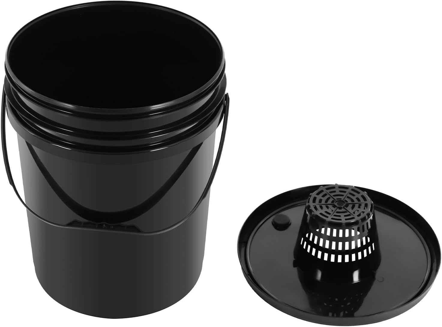 Hydroponics Grow System, 5 Gallon Deep Water Culture Growing Bucket, 6 Buckets + Reservoir Kit+ Air Pump, for Indoor/Outdoor Leafy Vegetables, Black