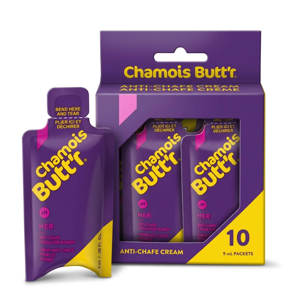 Chamois Butt'r Unisex's 9ML Sachet : 10 Pack Cycling Anti-Chafe, Cream/Green, 10PACK9MLHCB