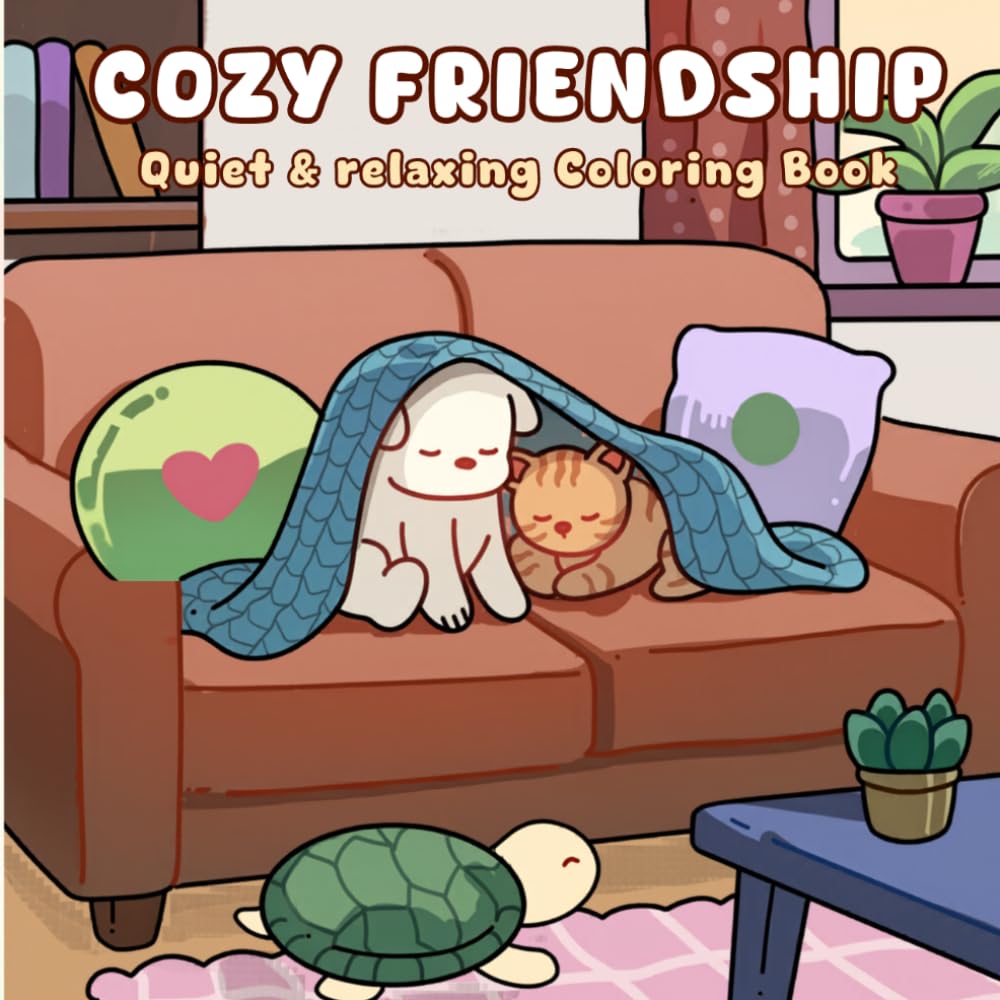 Cozy Friendship - Quiet & Relaxing: 40 Adorable Designs for Hygge Moments. A Creative and Relaxing Coloring Journey for Teens & Adults.