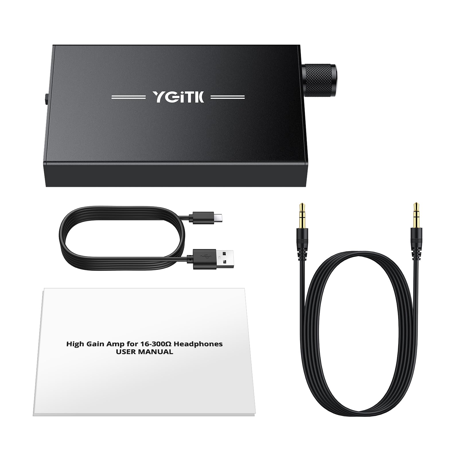 Amplificatore Hifi per Cuffie Portatile 16-300Ω, 1500mAh con 8h di Riproduzione, Interfaccia Type-C,Jack Audio 3.5mm,Carcassa in Alluminio,Compatibile con MP3/Smartphone/Laptop/PC