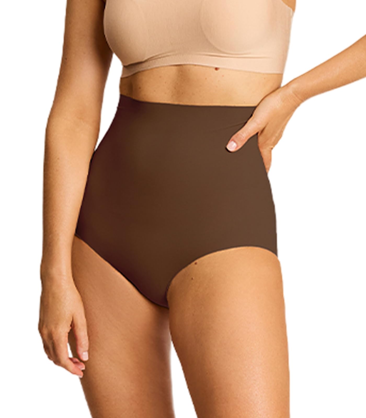 Classic Control Brief | Light Compression Shapewear | Raw-Cut Edges | Seamless Invisible Finish | Luxe Microfiber | Mocha, 1X