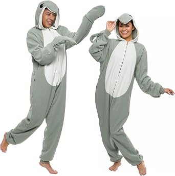 Funziez! Dolphin One Piece - Plush Adult Animal Costume Jumpsuit