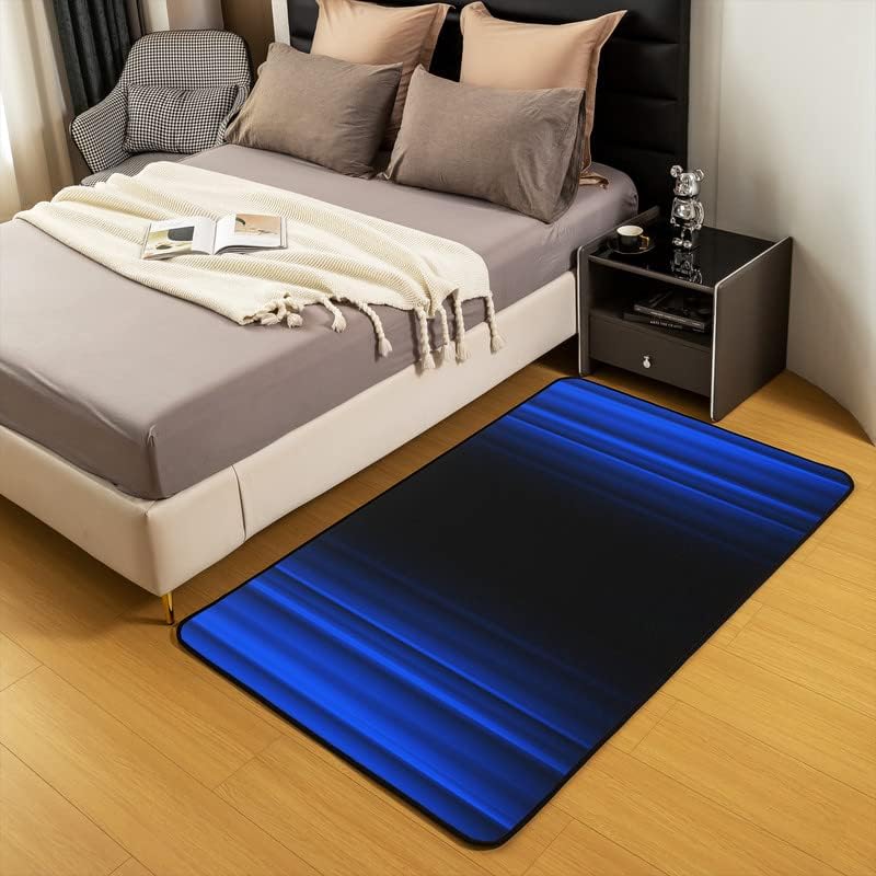 Miniatura 4 de jejeloiu Alfombra abstracta de 4 x 5 pies, geométrica, moderna, arte abstracto, alfombra para sala de estar, dormitorio, hogar, decoración azul y