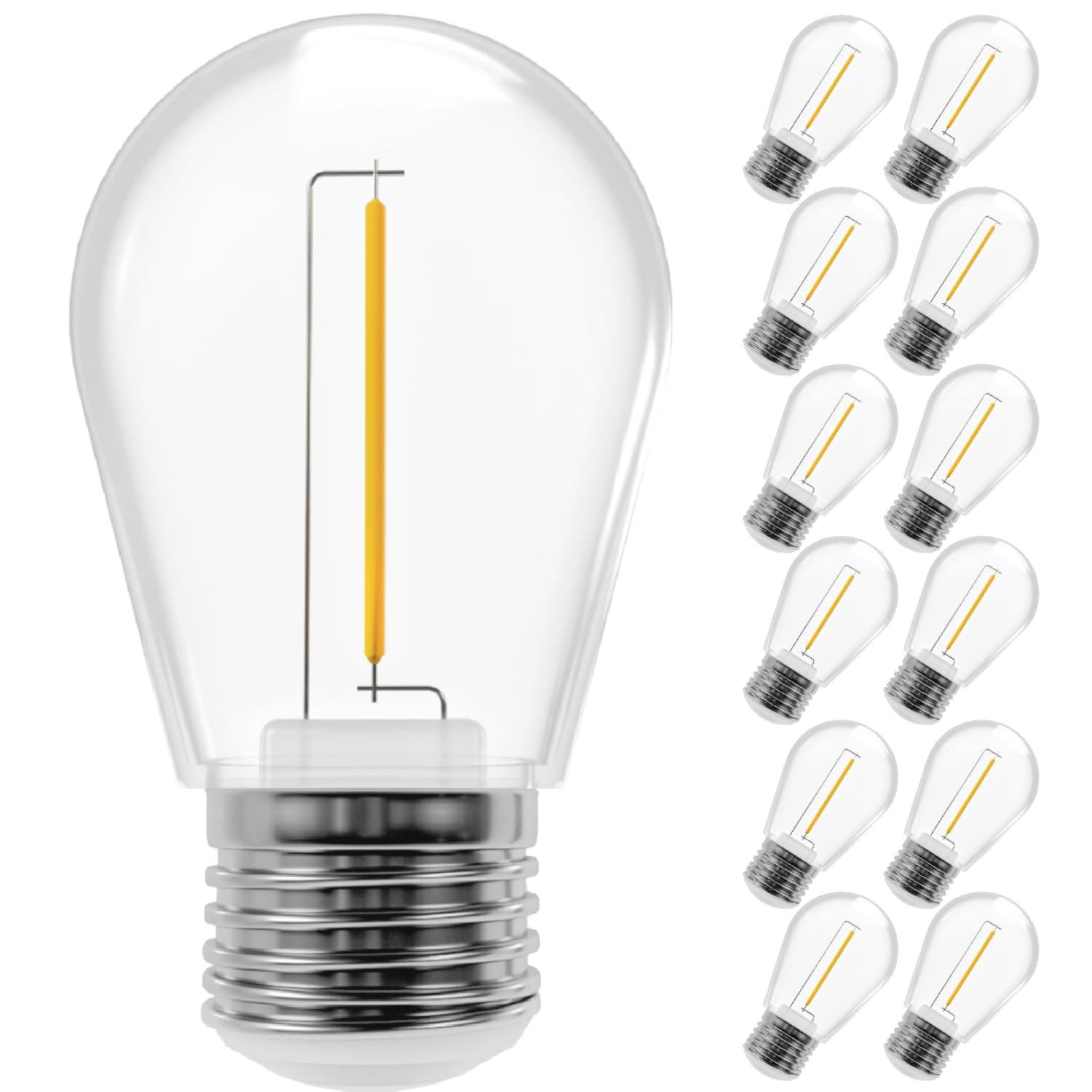 Sunco 12 Pack LED S14 Non-Dimmable Shatterproof & Waterproof