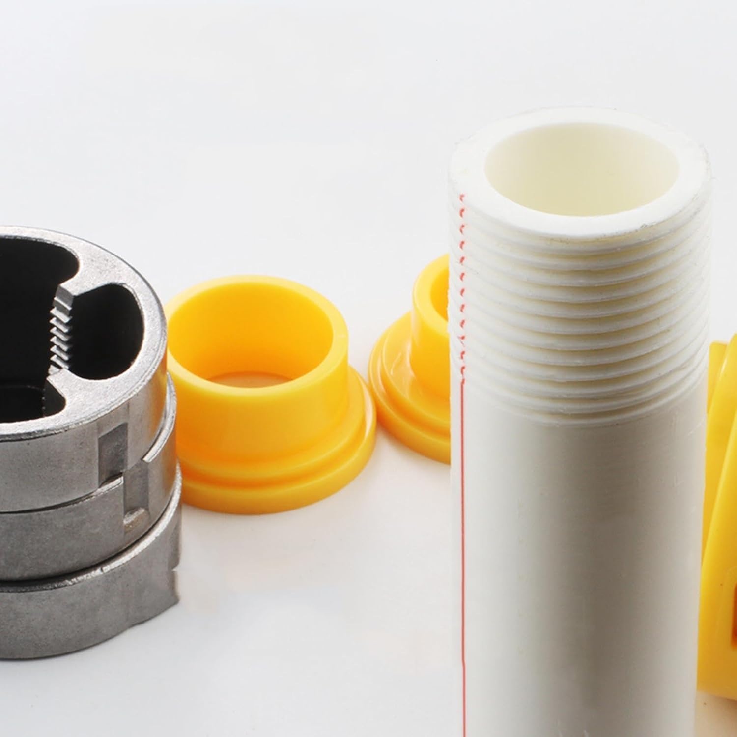 Nitya Ecommerce PVC Pipe Threader - PVC Thread Maker Tool for Electric Drill - PVC Threader Kit with 3 Dies, 3 Dies,1/2", 3/4", 1" Pipe - Pipe Threader Plumbing Tool 4