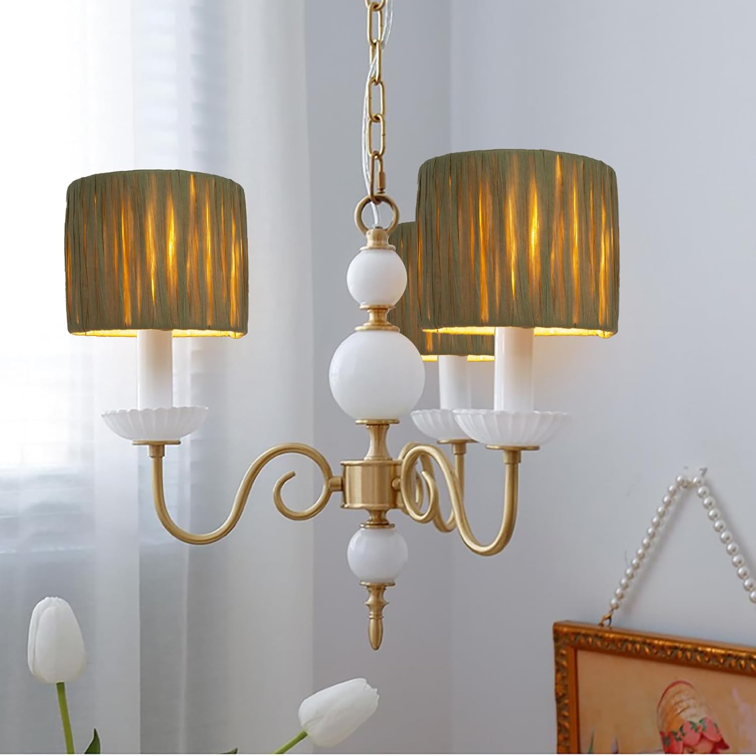 Mini Lampshade rattan round little lamp shade, Clip on boho lamp covers replacement traditional shades,5.12" x 4.13" x 5.12"（Paper)