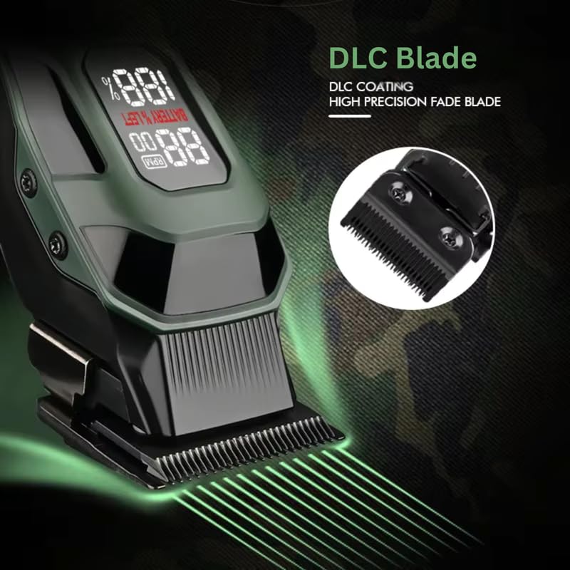 Image of WMARK NG-8080 Ultra-Premium Professional 7000-9000 RPM 5 Speed Hair Clipper Set Digital Display 10 Guide Comb Taper Lever Extra Blade Set Hair Comb Cleaning Brush & 2 Hair Sticker 300 min, Model 32