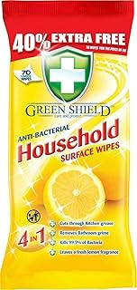 Green Shield 2 x Anti-Bacterial Household Surface 2 x 70 units (140 Wipes)