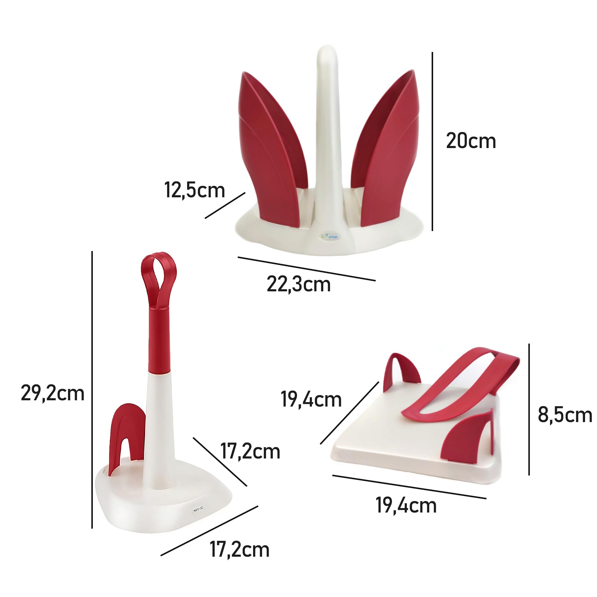 Set 3 Pezzi EDITACASA: Porta Bicchieri, Porta Tovaglioli E Porta Rotolo - Stile Moderno, Nero - Foto 8