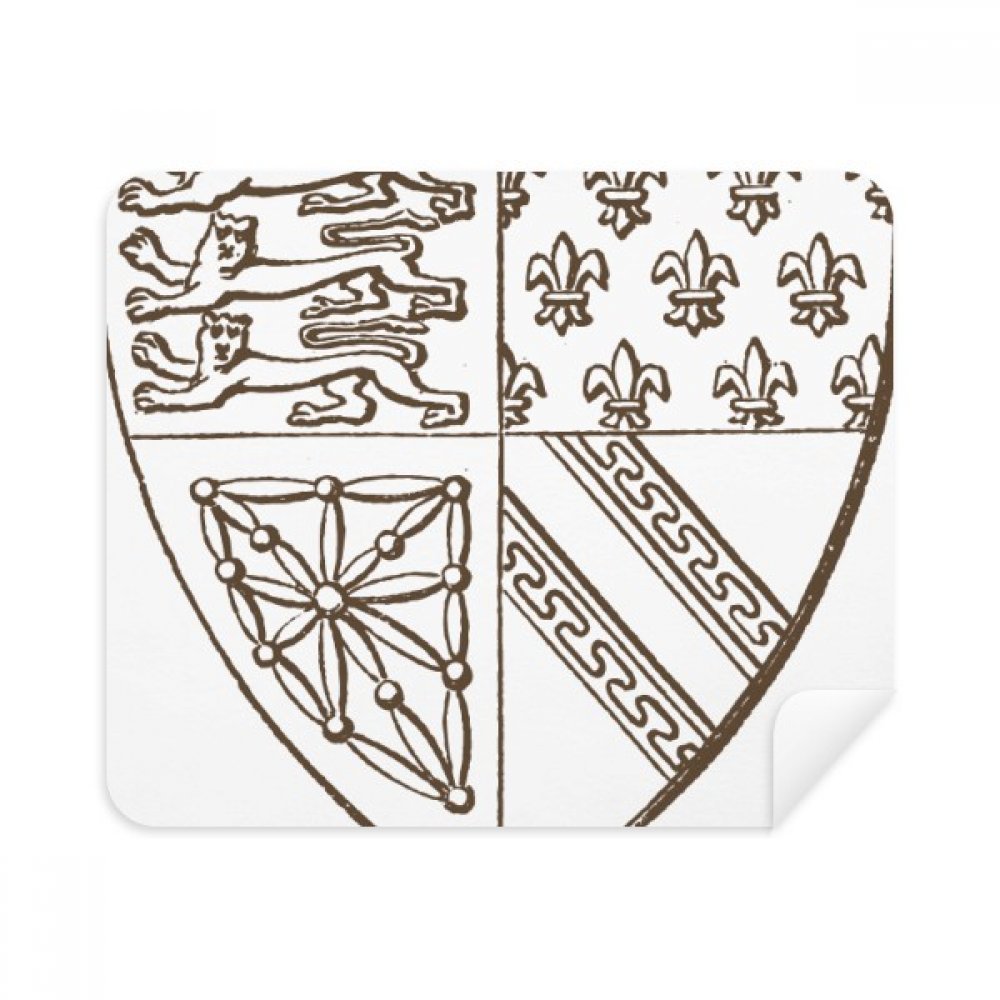 Black White Baroque Art Lion Shield Pattern Cleaning Cloth Screen Cleaner 2pcs Suede Fabric