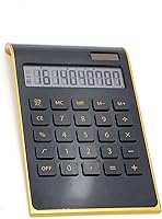 Vista 7 de Solar Gold Función estándar Escritorio LCD Calculadora de 10 dígitos para oficina, hogar (negro)