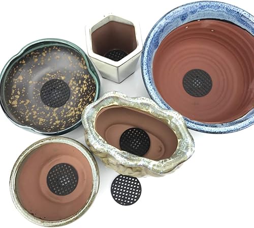Miniatura 4 de 100 piezas para maceta, almohadilla de malla, parte inferior, rejilla de drenaje, malla de agujero, bonsái, junta de ventilación de 1.0 in