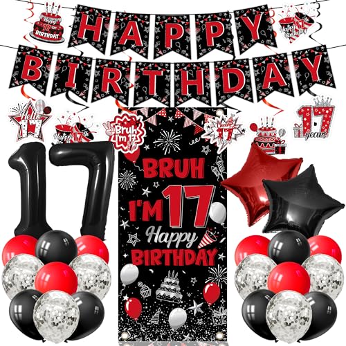 MOIZYNG 17th Birthday Decorations for Boys Girls
