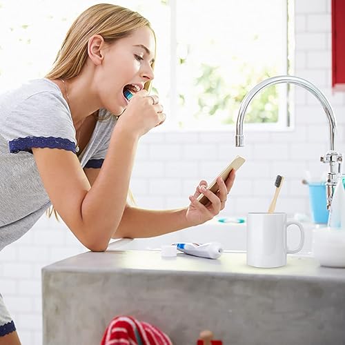 Miniatura 5 de Healifty Cepillo de dientes orgánico con soporte para cepillo de dientes, cepillo de dientes portátil de limpieza de madera, cepillo de dientes