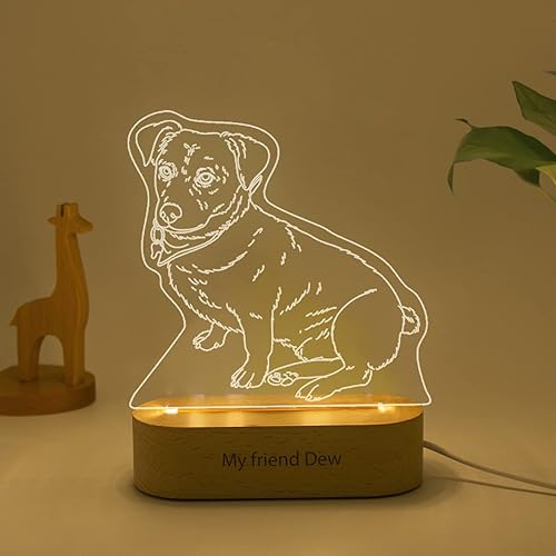 Miniatura 6 de Lámpara de mesa personalizada con ilusión 3D para dormitorio, retratos grabados con imagen personalizada, luz nocturna, esperando que los padres