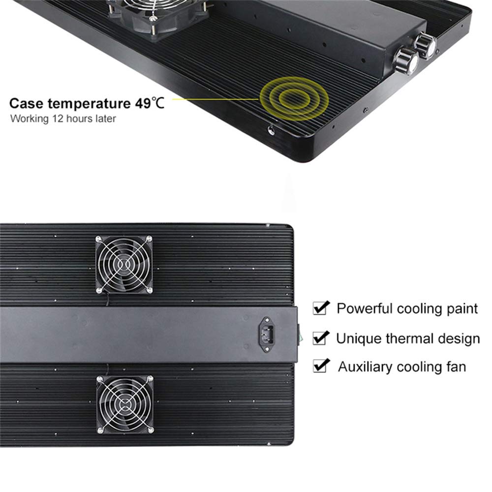 Lámpara de Planta LED COB de 600 W, lámparas de cultivo silenciosas de panel ultradelgado de espectro completo para plantas de invernadero de interior, flor vegetal