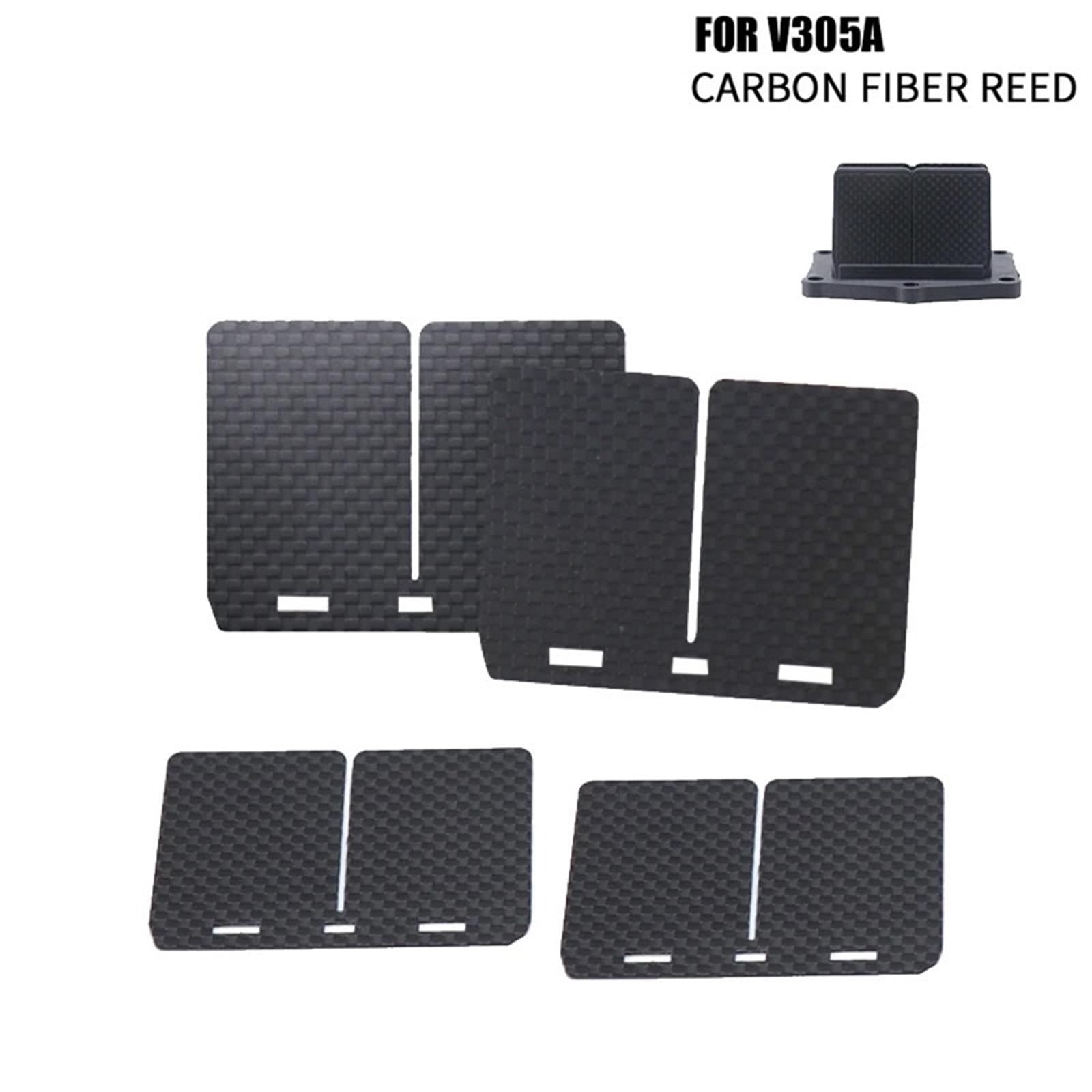 Valvola a lamelle Petali valvola lamellare in fibra di carbonio V305A adatti per HONDA CR250R 1986-2001 CR 250 MX Racing Sistema valvola lamellare Blocco Set Valvola lamellare del collettor(4 pcs)