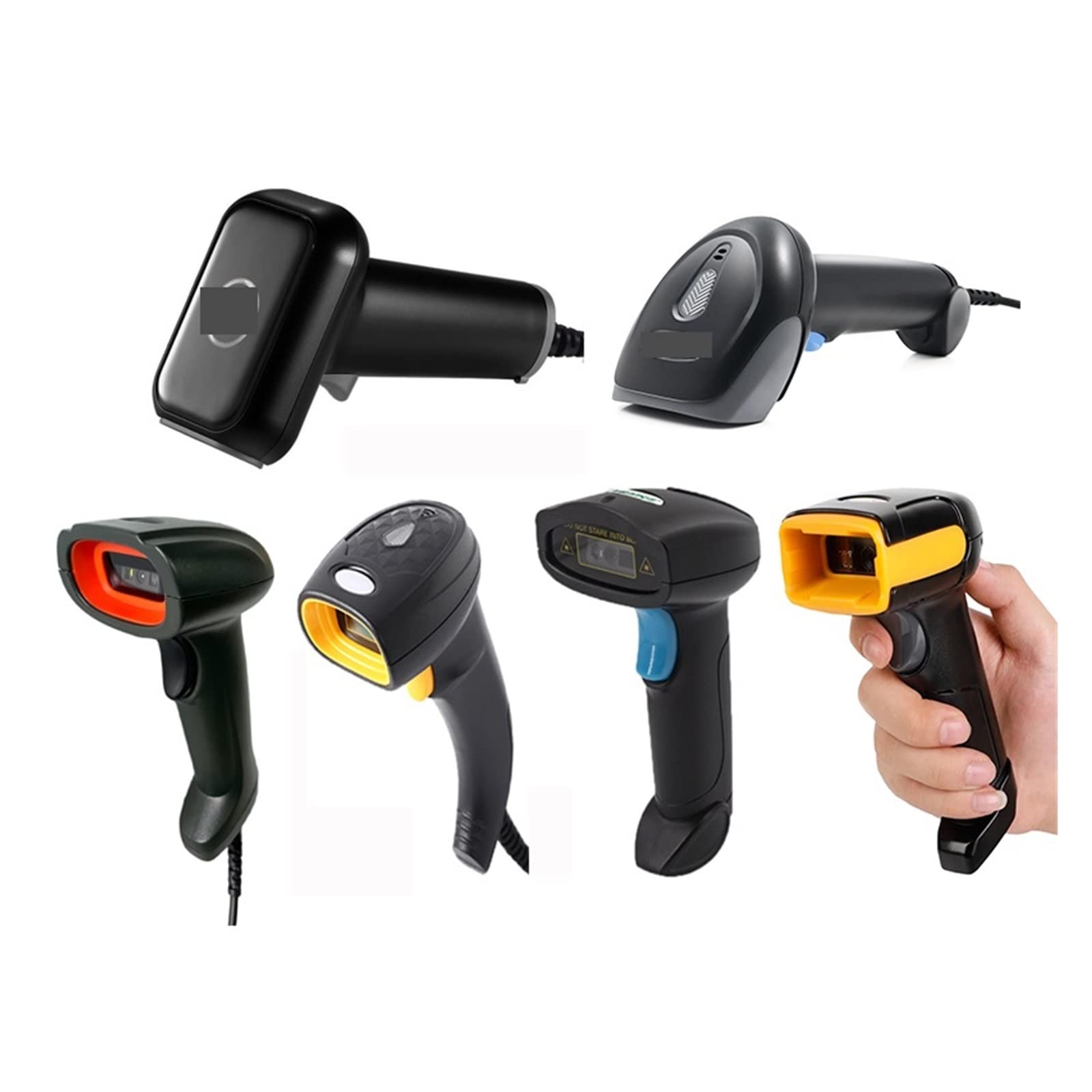 Escáneres de código de barras, Escáner de código de barras 2D Escáner de código de barras de mano con cable Lector de código QR 1D/2D USB portátil con cable para terminal POS de inventario, escaneo