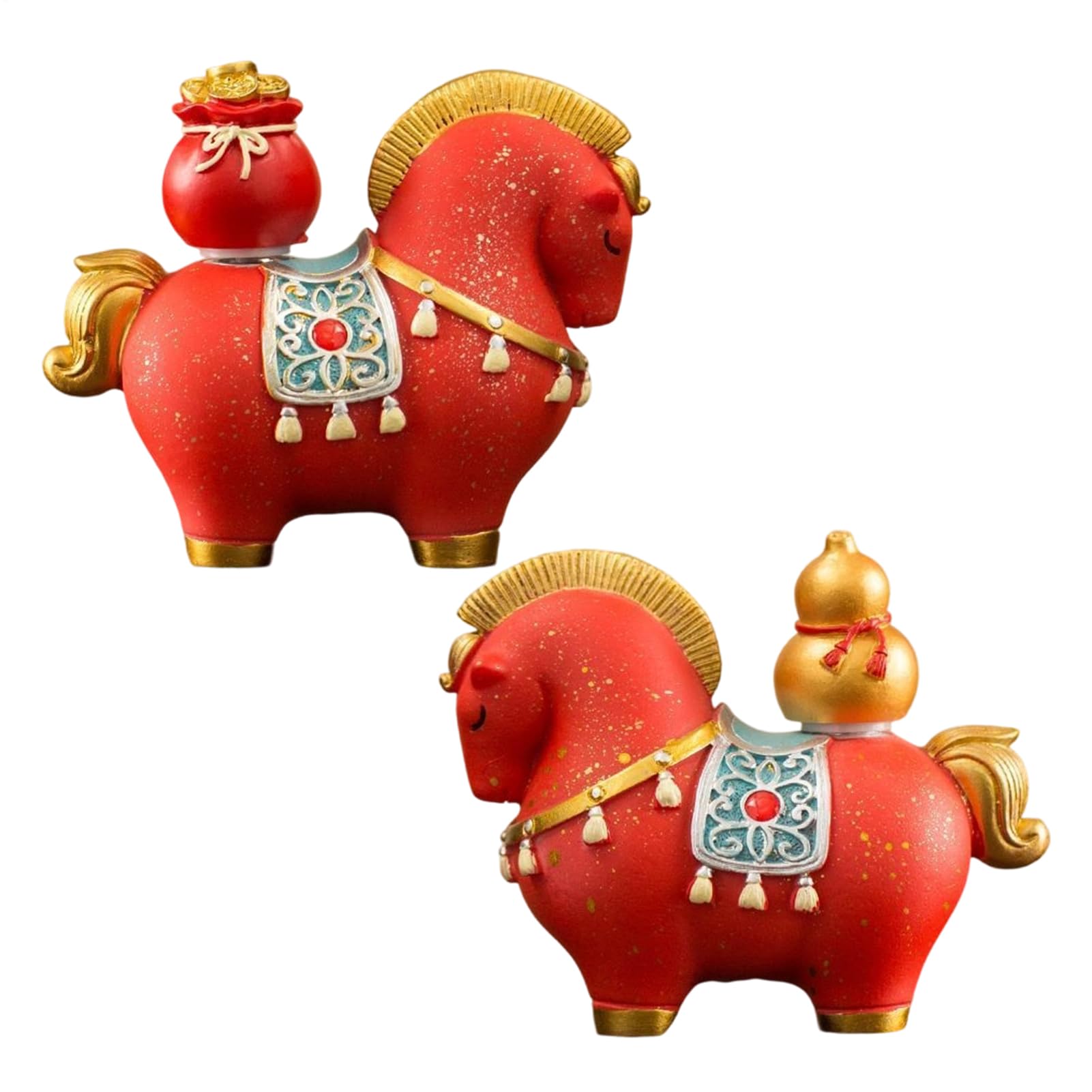 Figurines de Cheval en résine : Décoration de Table Chinoise 2026 pour bibliothèque et armoire