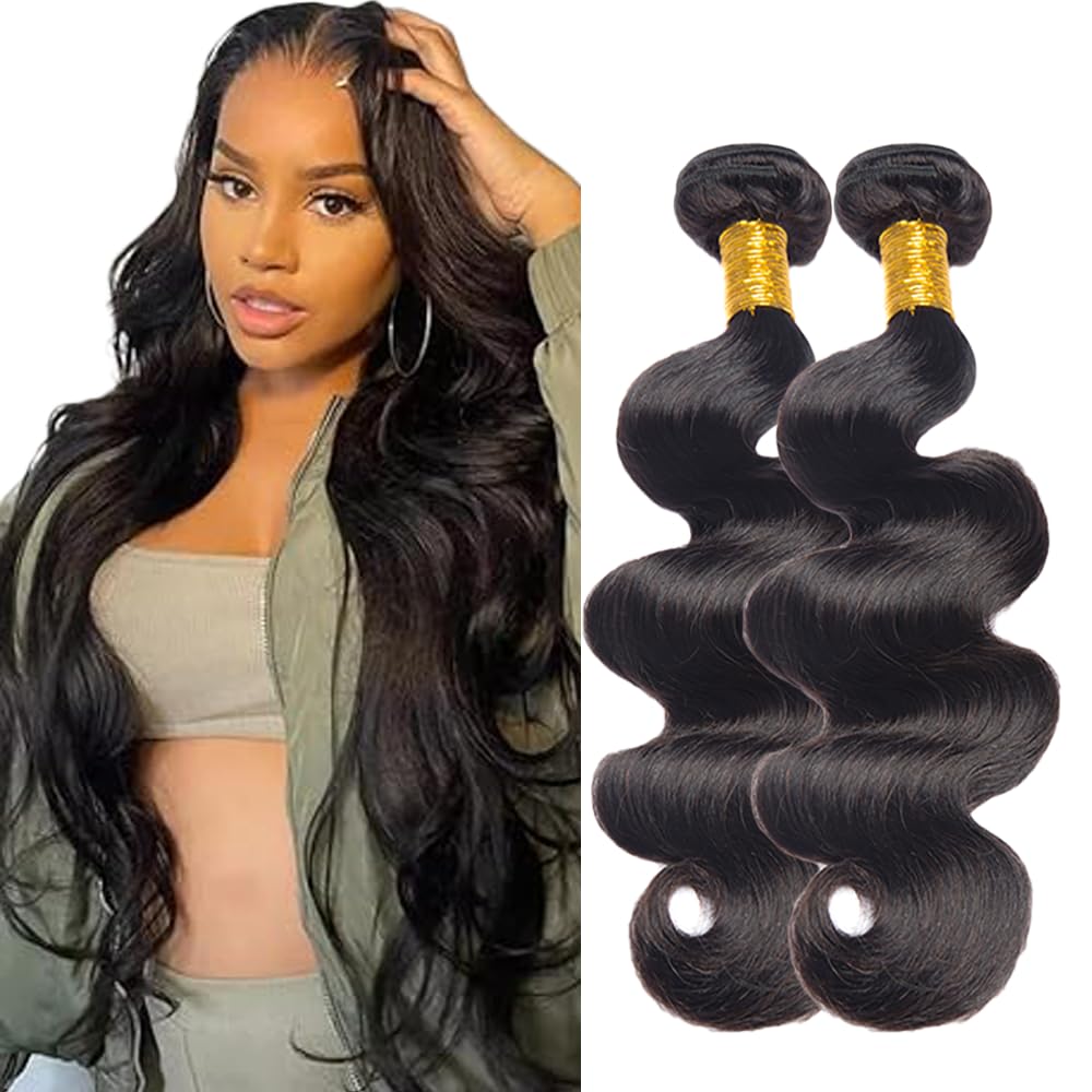Extensiones de cabello humano brasileño virgen negro de 45 cm 7