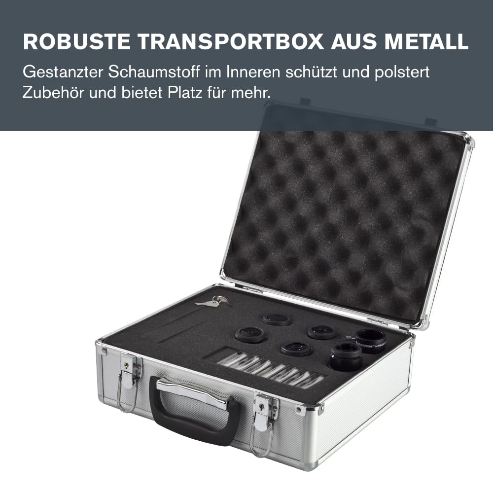 Celestron 94303 1,25 Zoll Okular- und Filterset - 14-teiliges Set in Metalletui mit Schaumstoffeinsatz, Silber