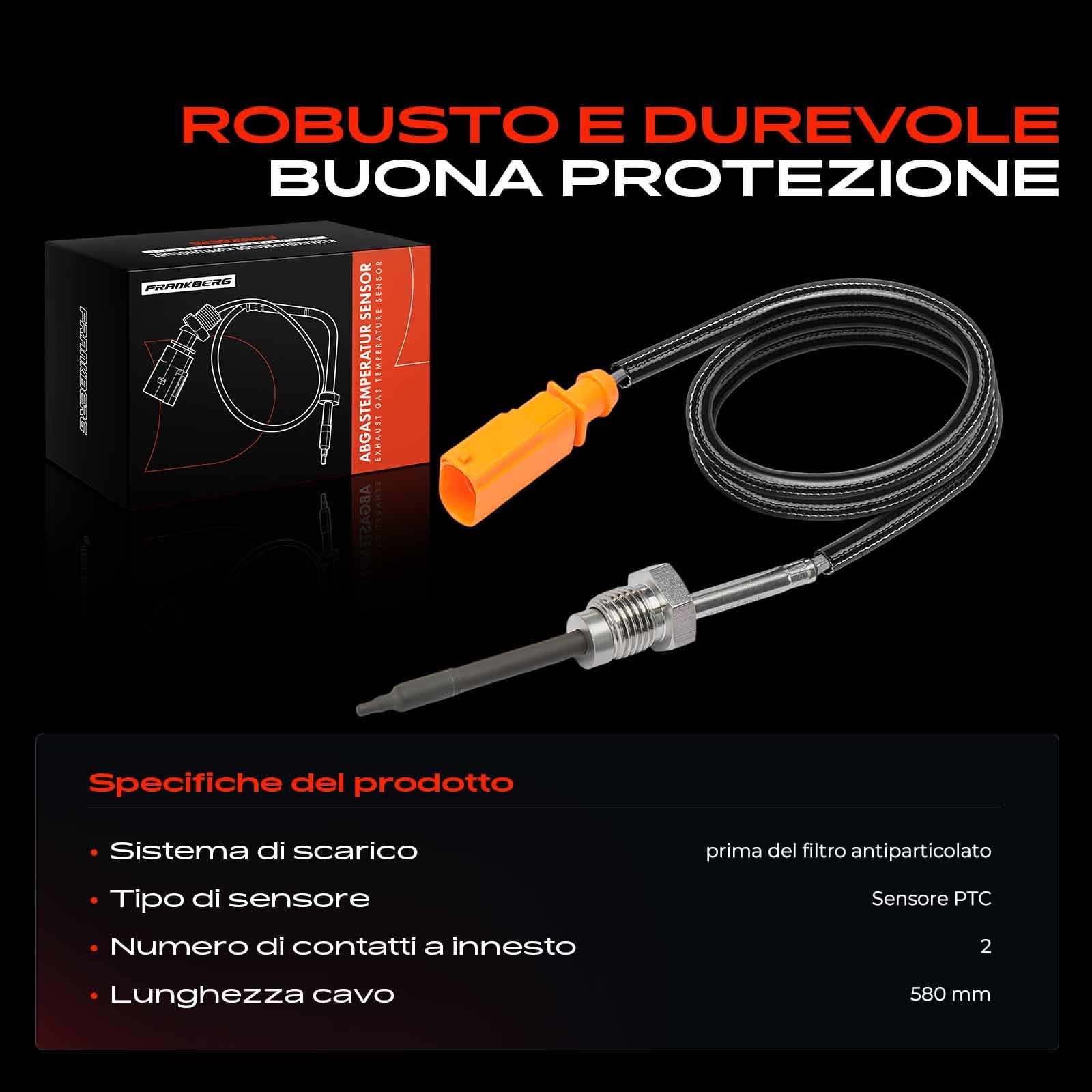 Sensore Temperatura Gas Di Scarico Frankberg – Sostituzione 03L906088BJ/CM Per Sistemi Di Scarico Auto