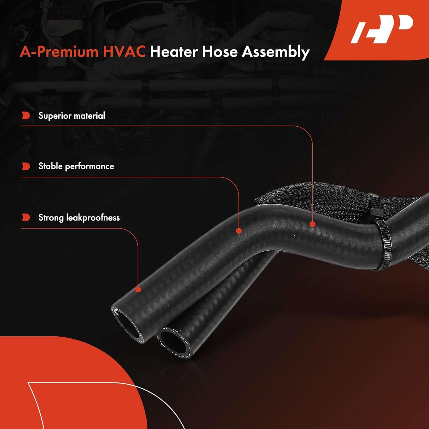 A-Premium HVAC Heater Hose Pipe Line Assembly with Clamps Compatible with Lincoln Continental 2017 2018 2019 2020, 3.7L