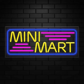 Mini Mart Neon Sign for Retail Displays | Value priced LED Flex Neon | Electronic Light Up LED Sign for Windows/Walls | 32"W x 13"H x 1"D